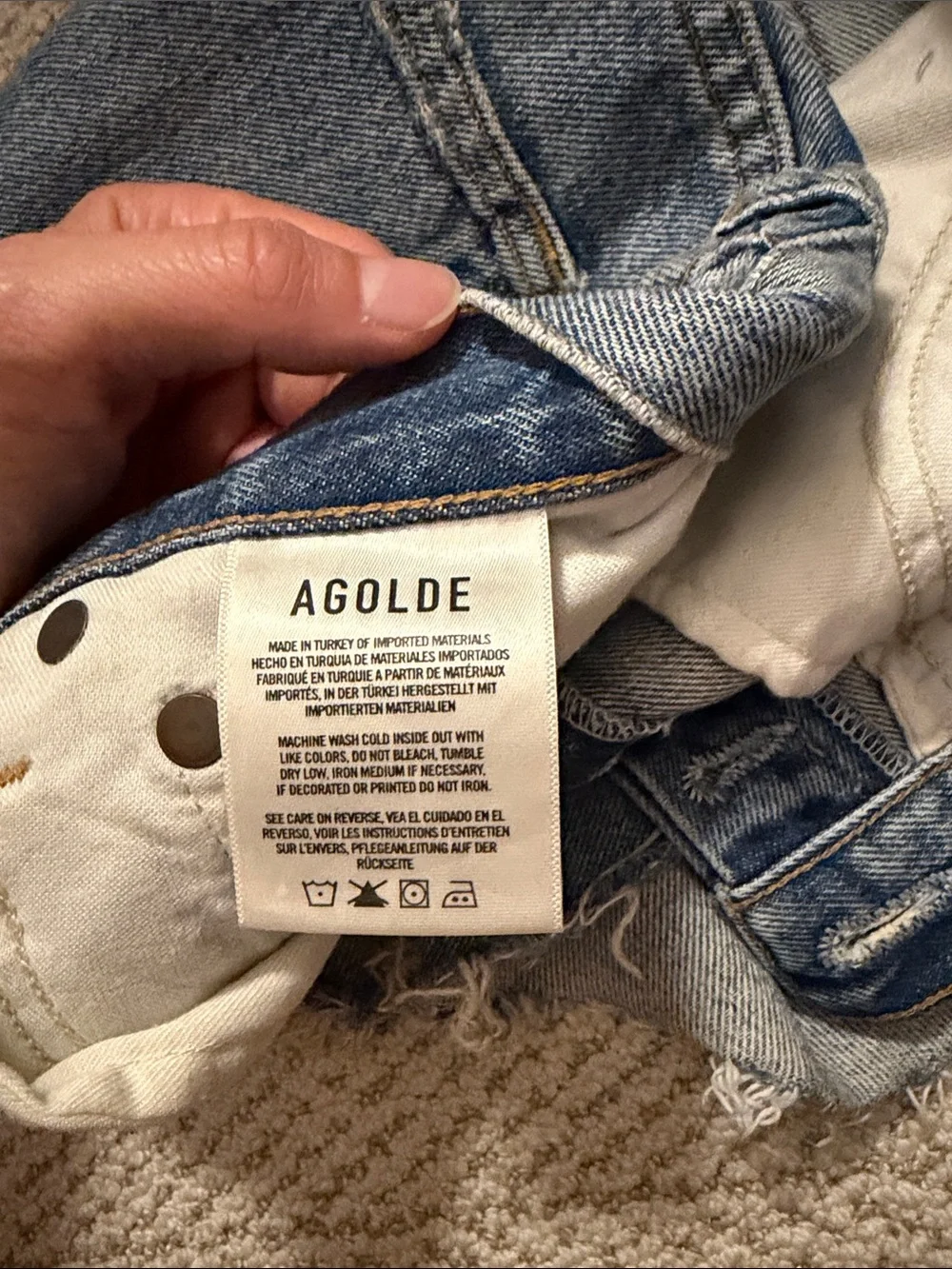 Agolde Parker Long Denim Short